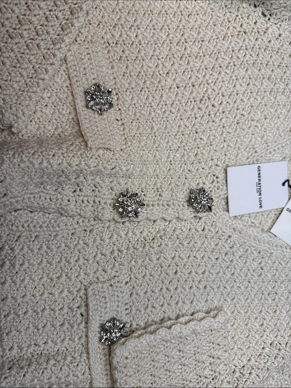 Generation Love Joy Crochet Cardigan Size Large - Picture 5 of 6